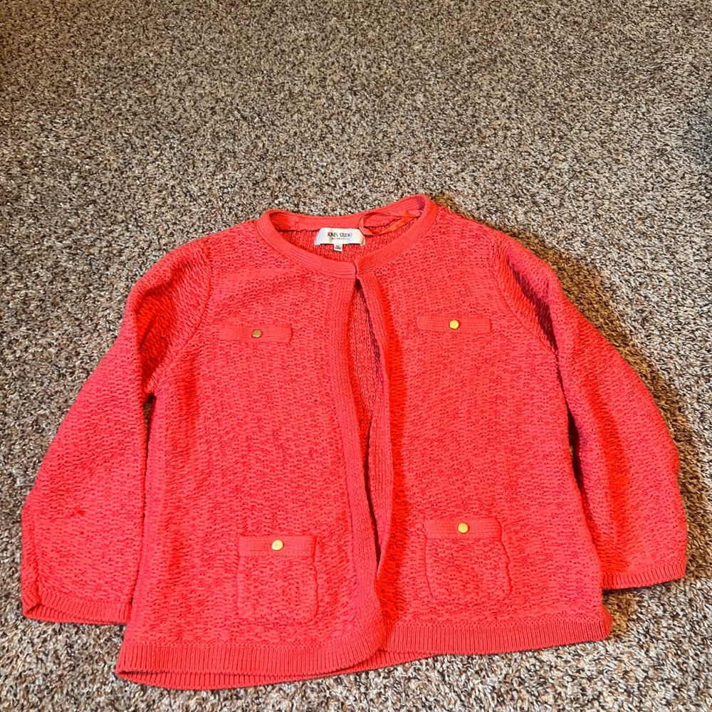 Jones Studio Separates Coral Knit Blazer‎ Women's Medium Career Jacket